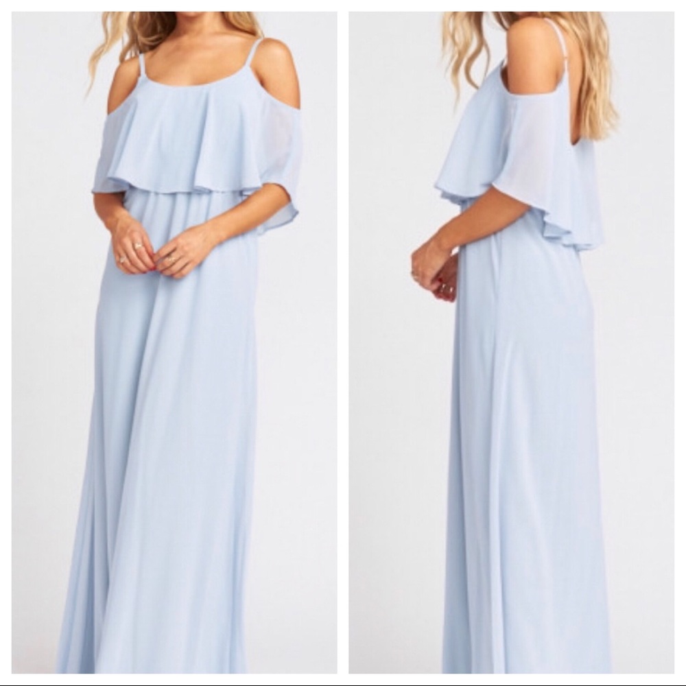 NWT Show Me Your Mumu Caitlin Steel Blue Chiffon-S